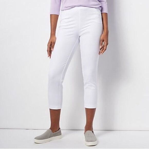 Isaac Mizrahi Live! 24/7 Stretch Crop Pants with Pockets - Picture 1 of 6